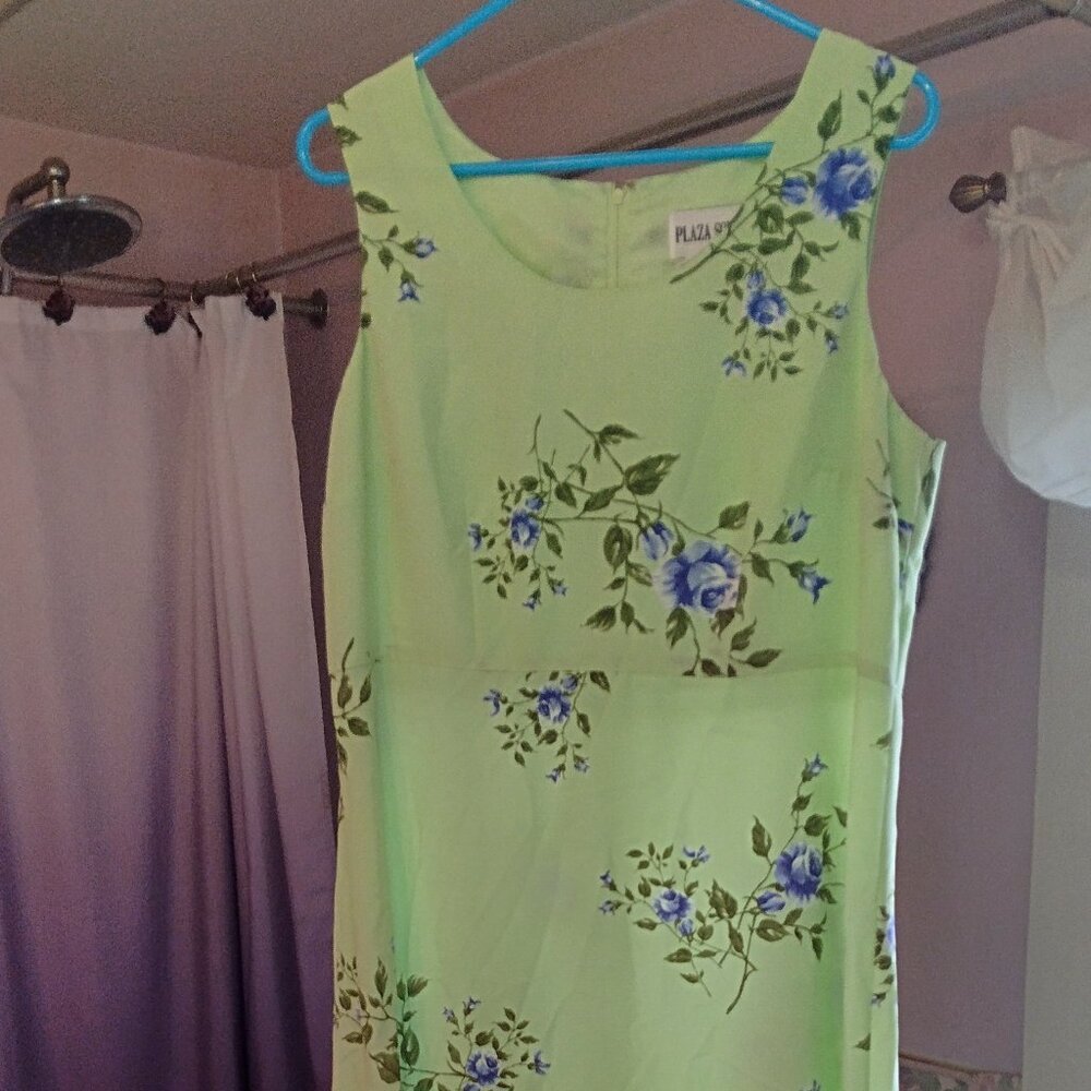 Vintage Plaza South Mint Green Floral Dress